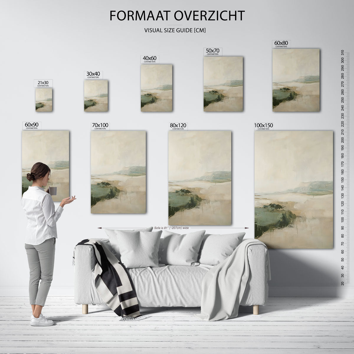 Landschap met groene tinten Poster