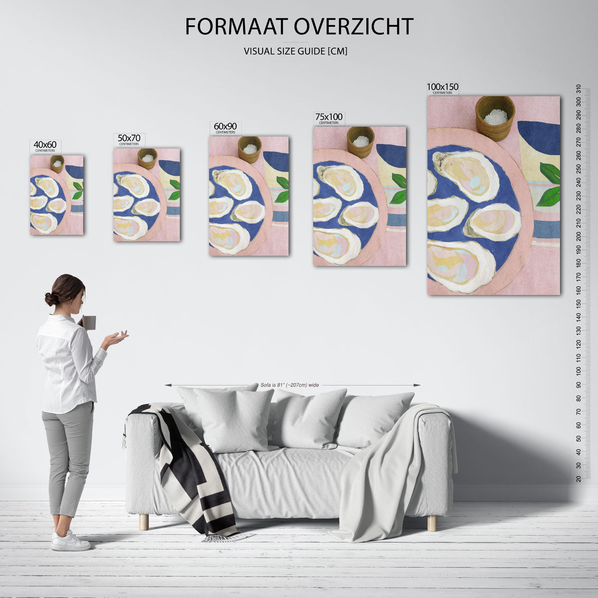 Oesters op bord Kunstwerk