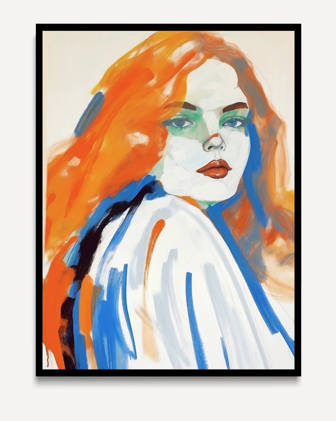 Sketch of a woman with orange hair