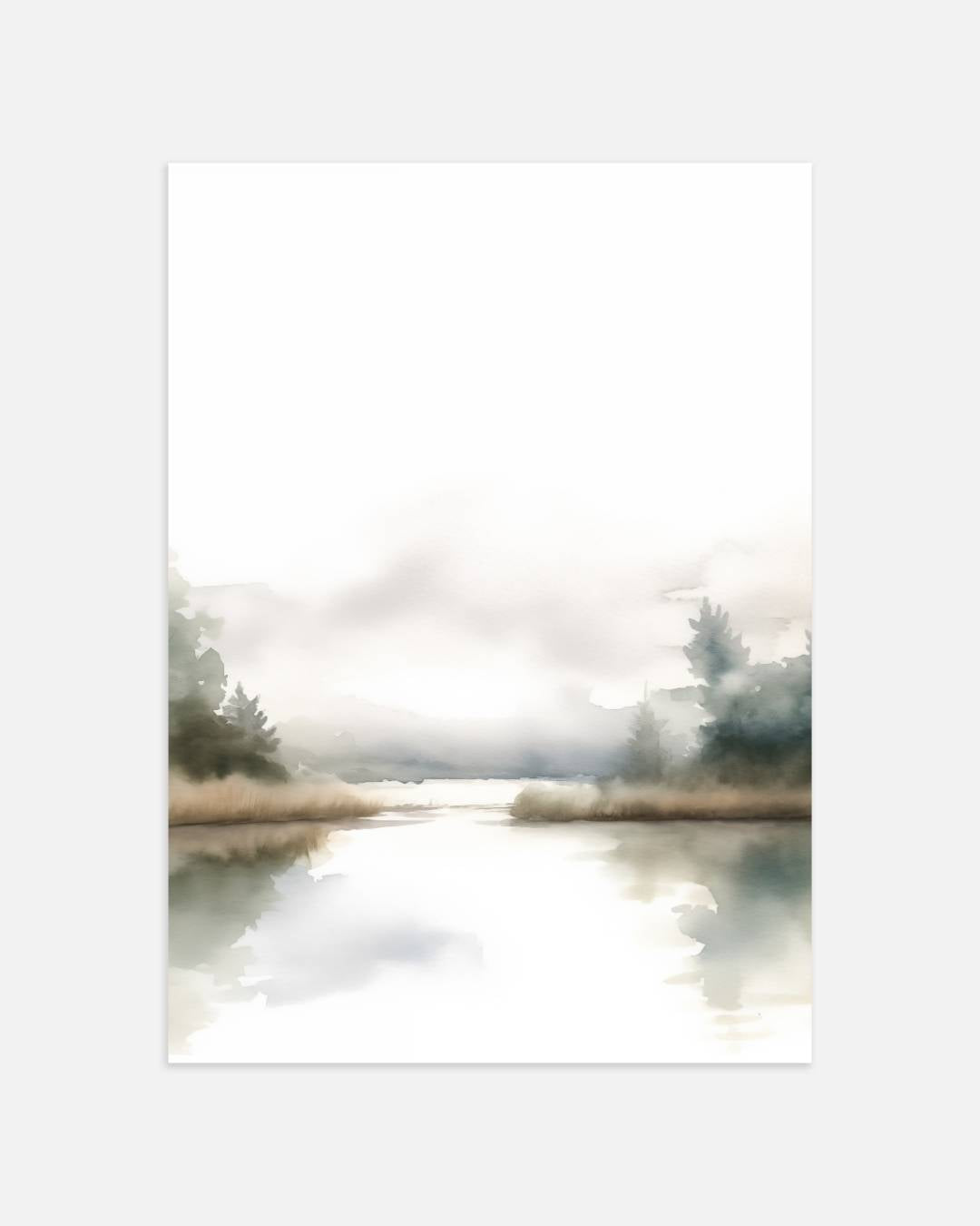 Mistige rivier Poster