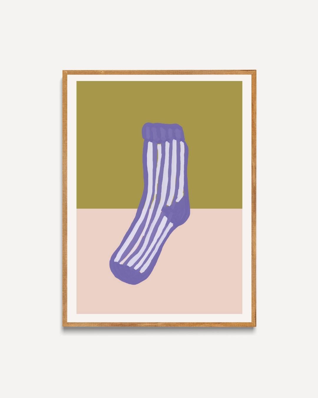Gestreepte sok Poster