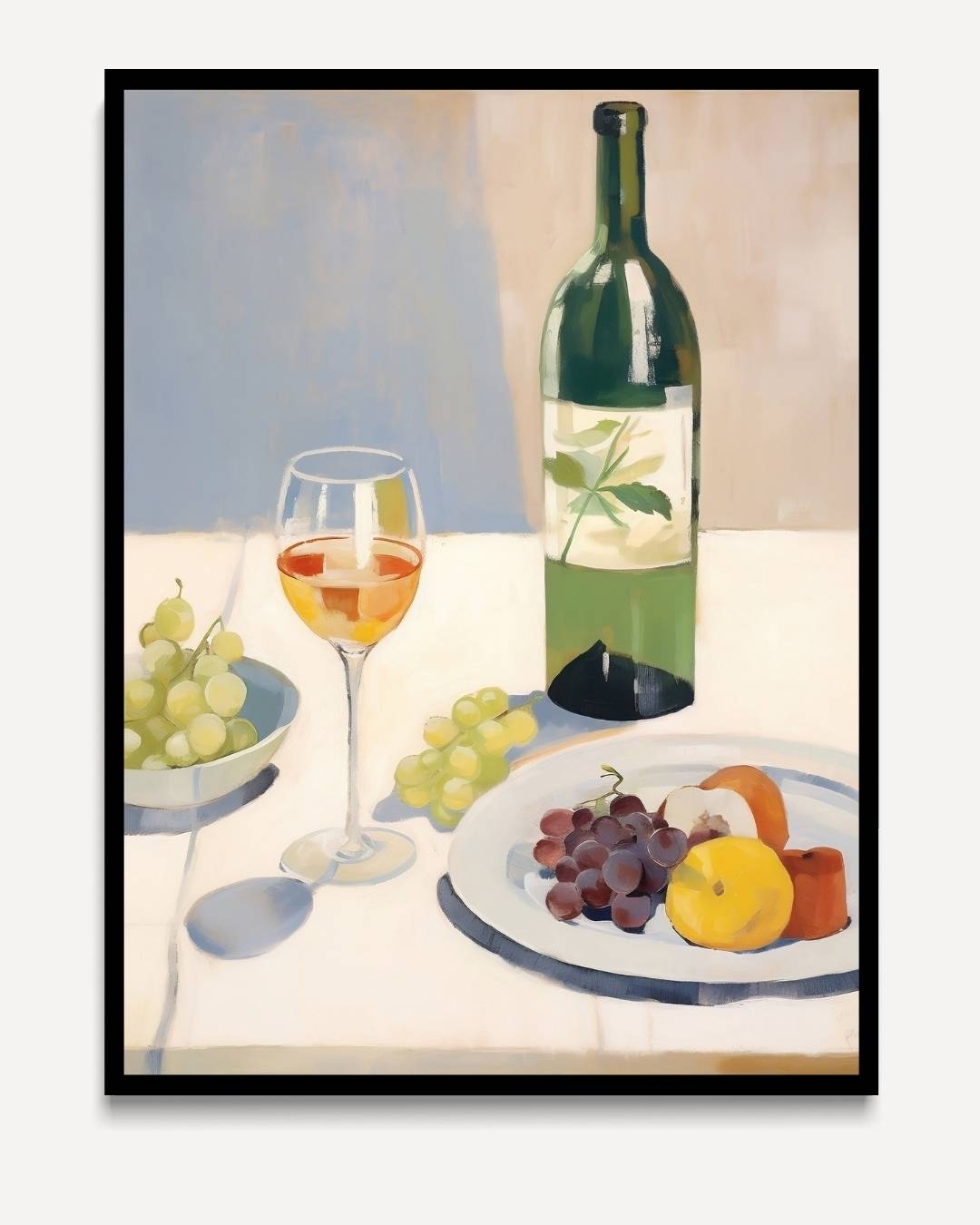 Glass of wine and fruit 