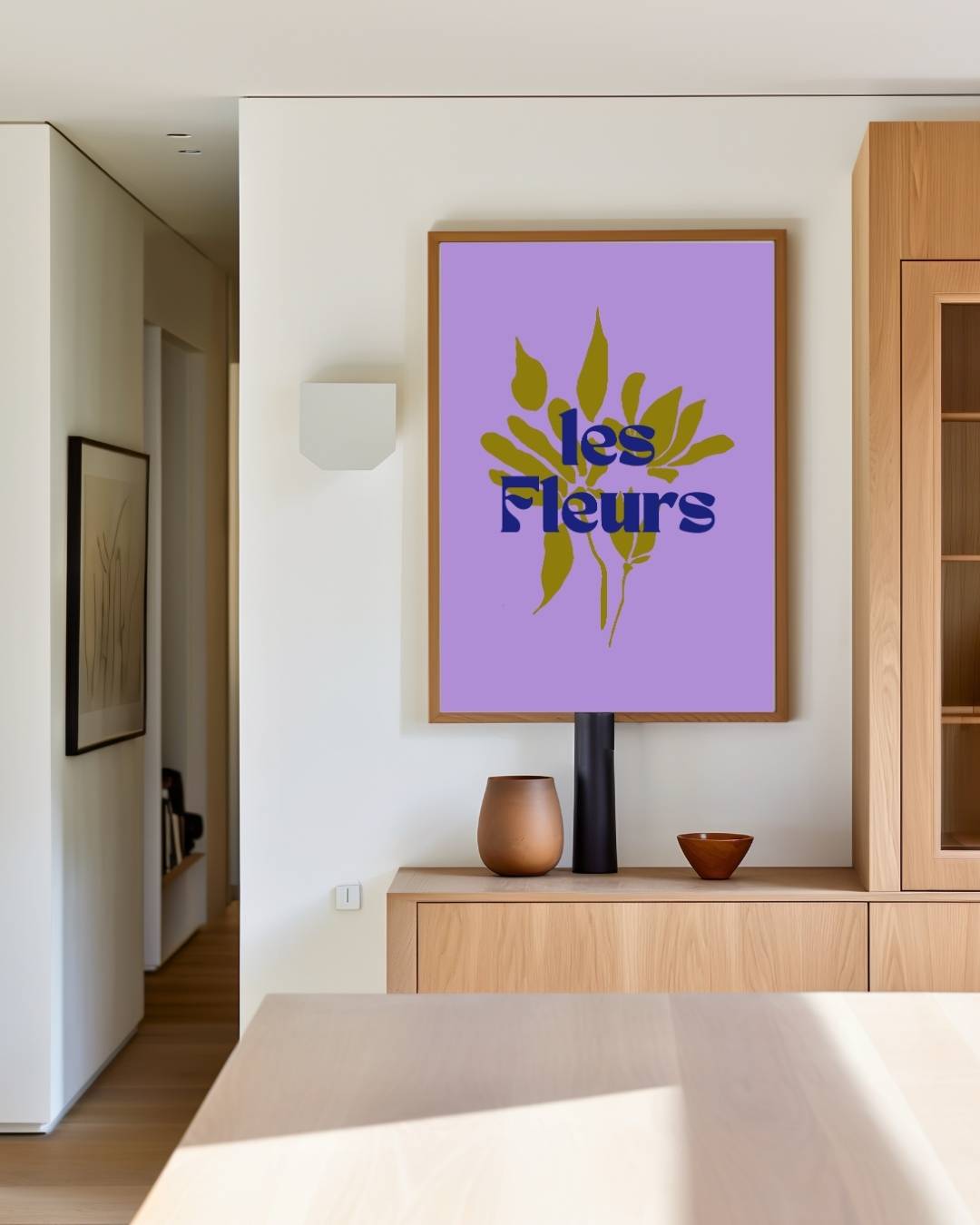 Les fleurs abstracte bloemensilhouet Poster