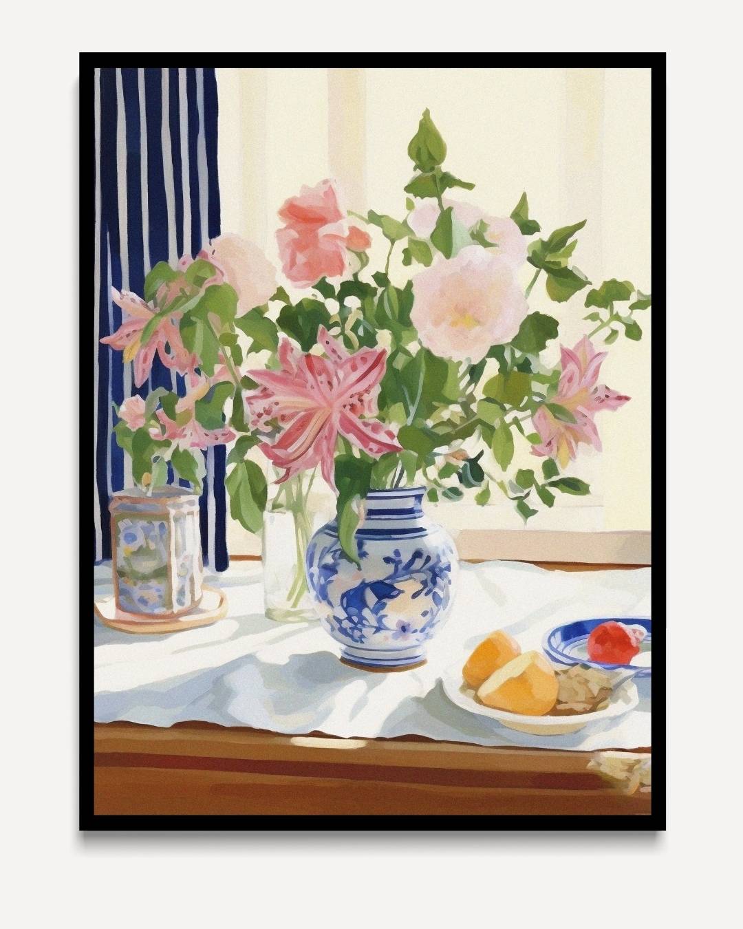 Vase with flowers on the table 