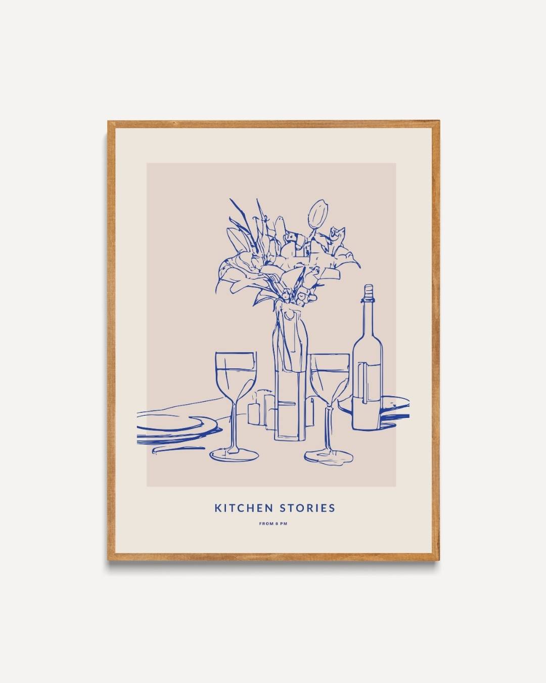Kitchen stories bloemen en wijn Poster