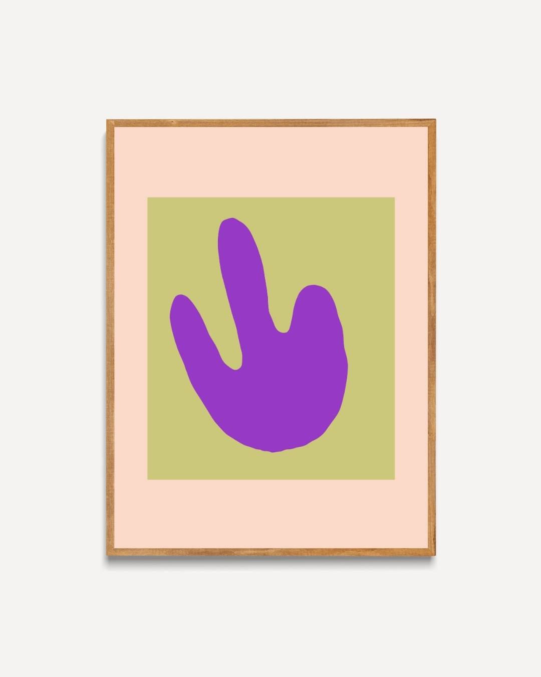 Abstracte paarse vorm Poster