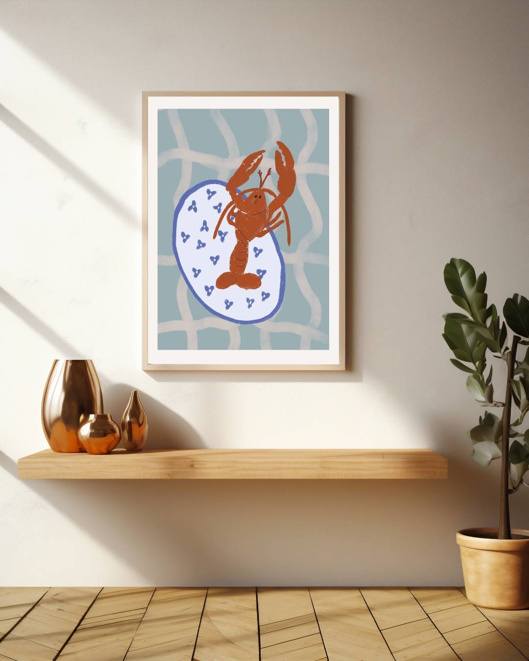 Kreeft op bord Poster