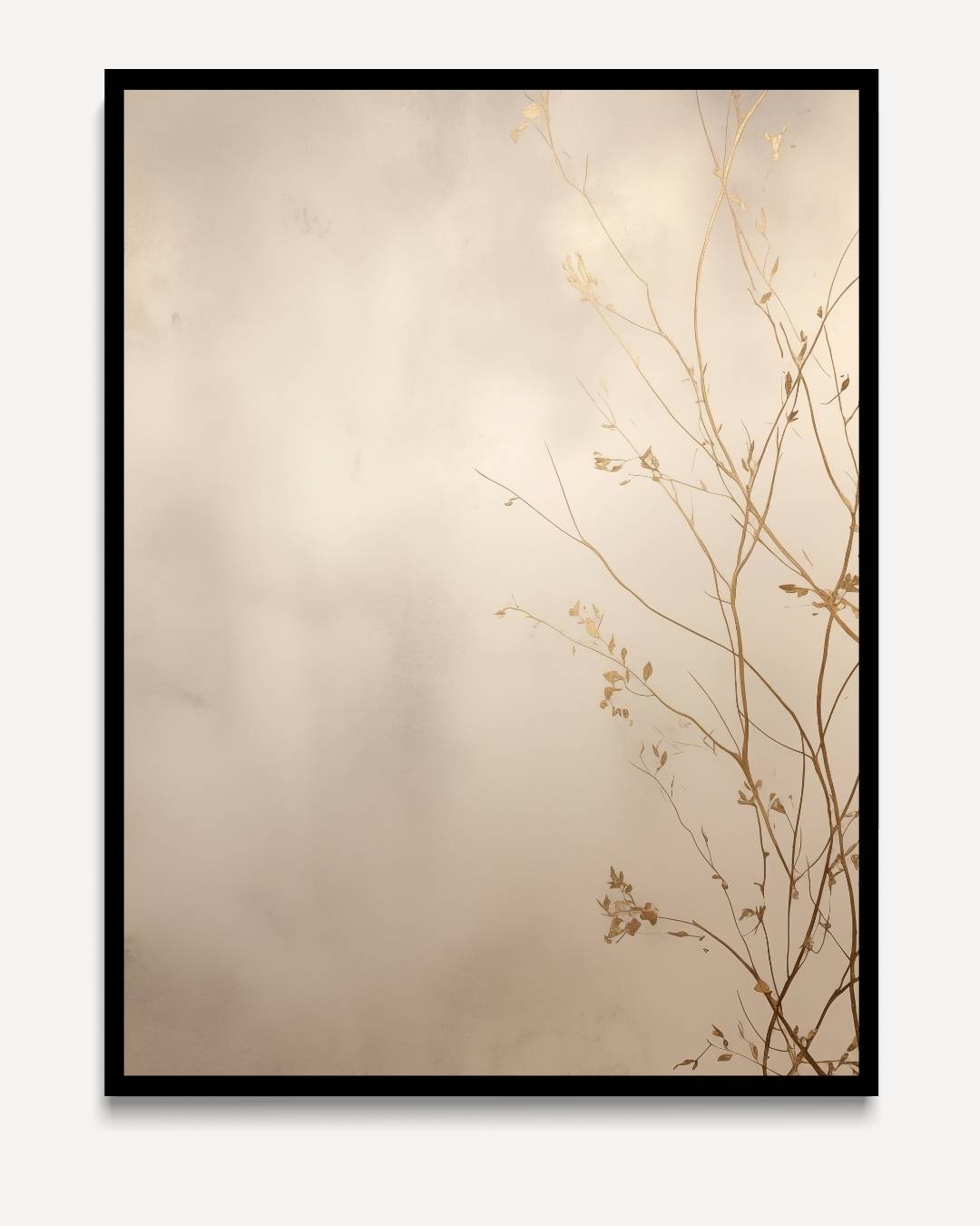 Branches in gold on a beige background