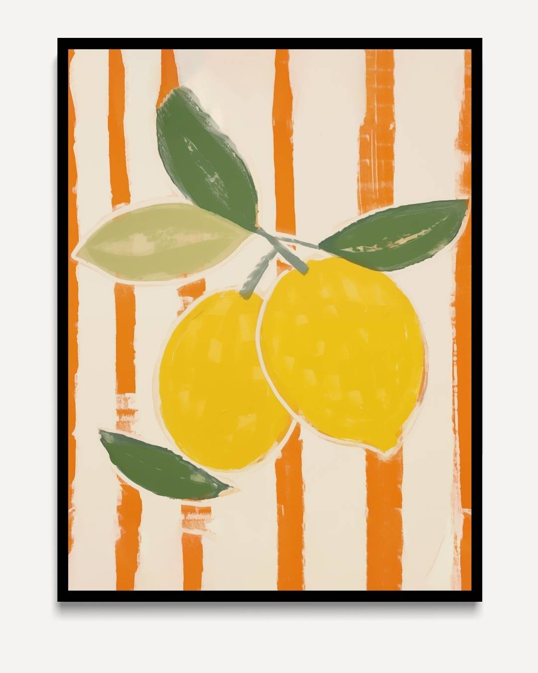Lemons on a striped background 