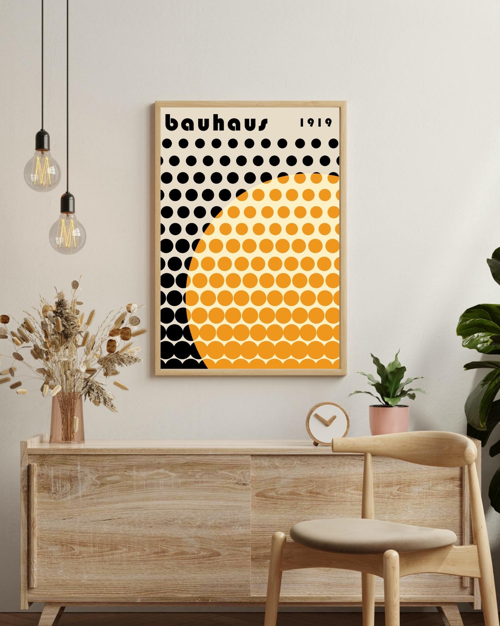 Black &amp; Yellow Circle Poster