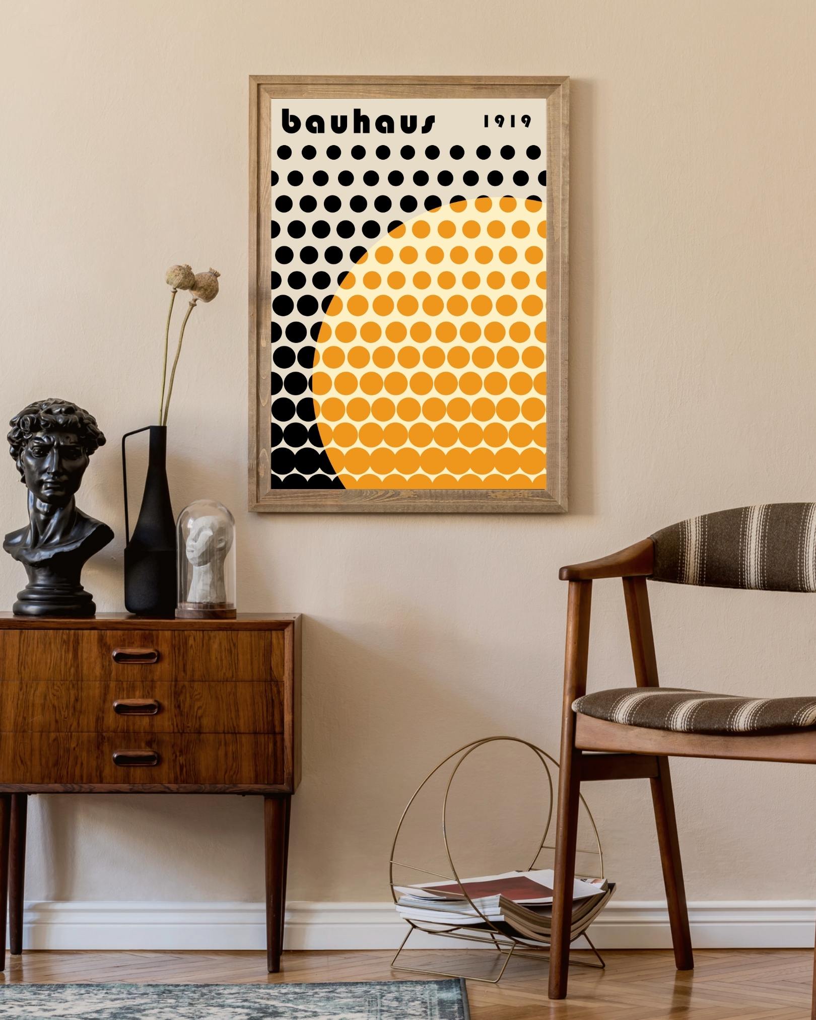 Black &amp; Yellow Circle Poster