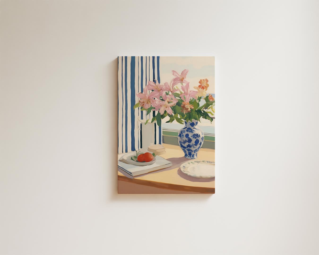 Zomerlicht aan tafel Kunstwerk-canvas-dibond-plexiglas-wanddecoratie-WallArtistic