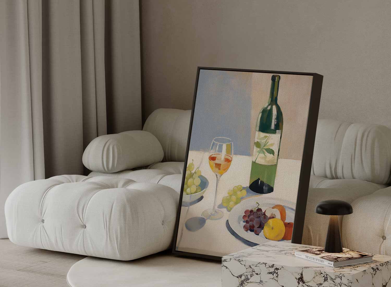 Glass of wine and fruit 