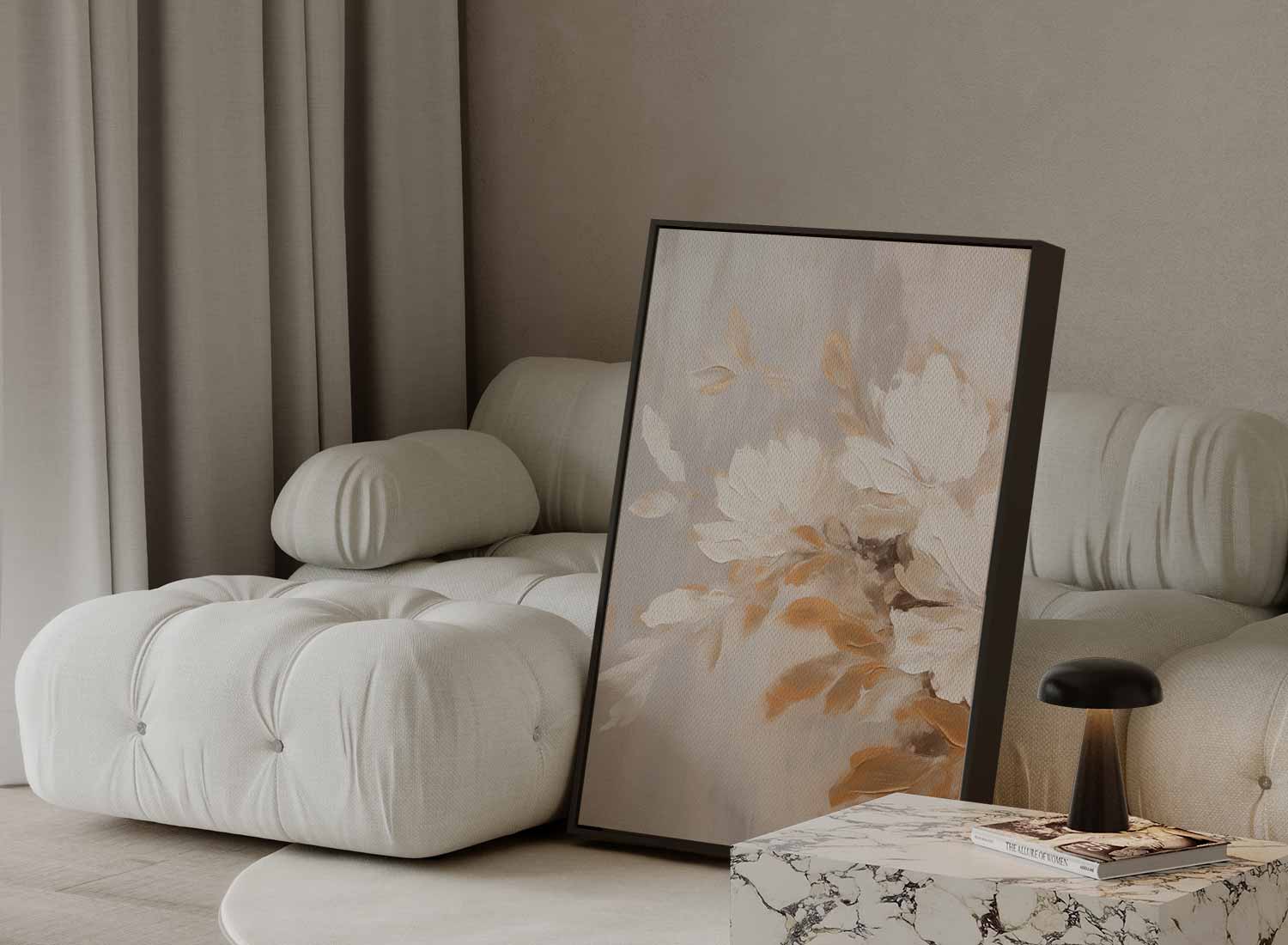 Soft flowers in beige