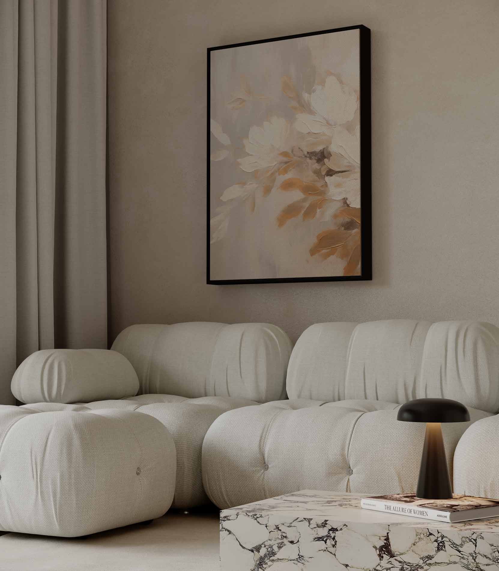Soft flowers in beige
