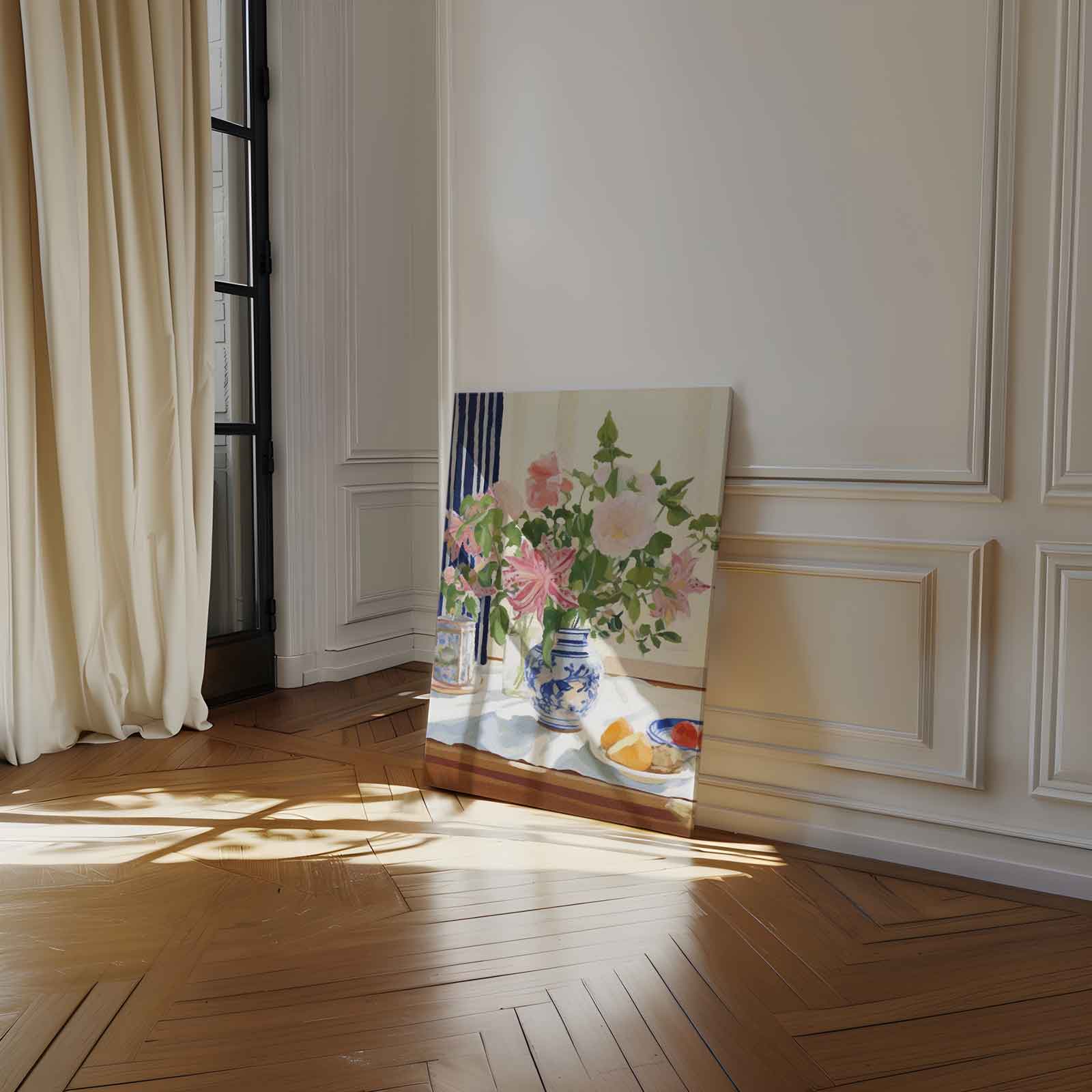 Vase with flowers on the table 