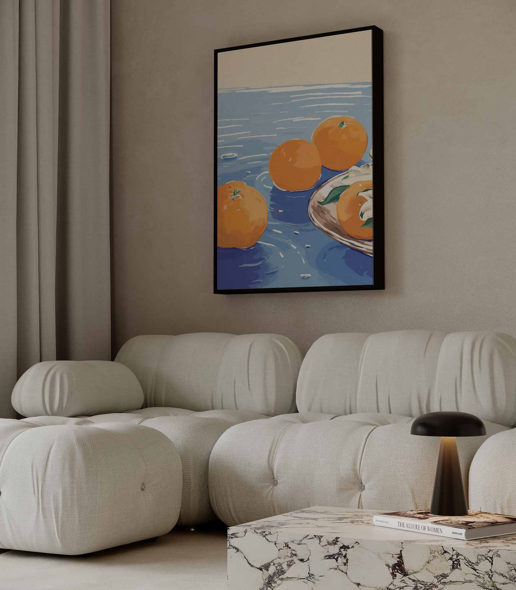 Mandarins on blue 