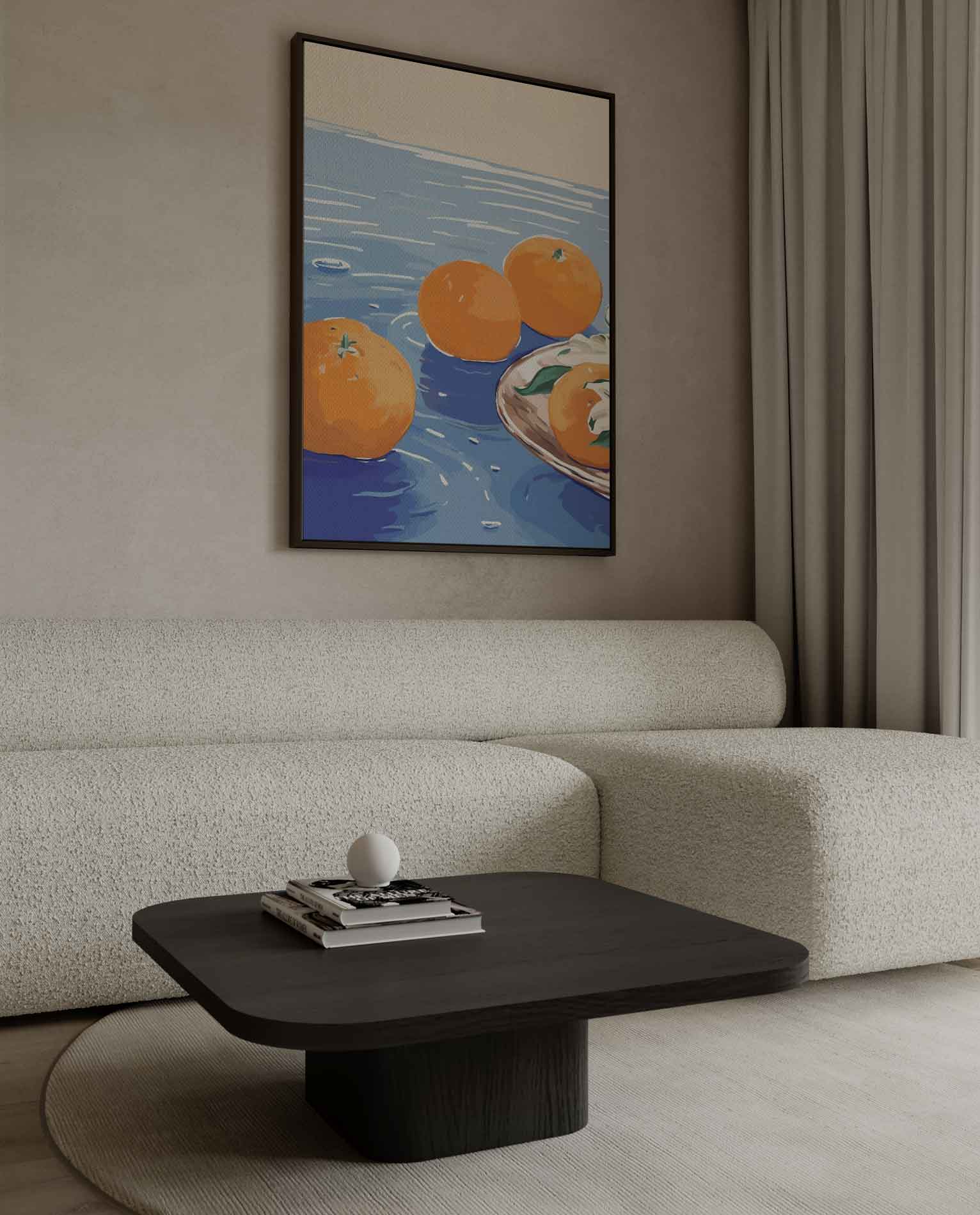 Mandarins on blue 