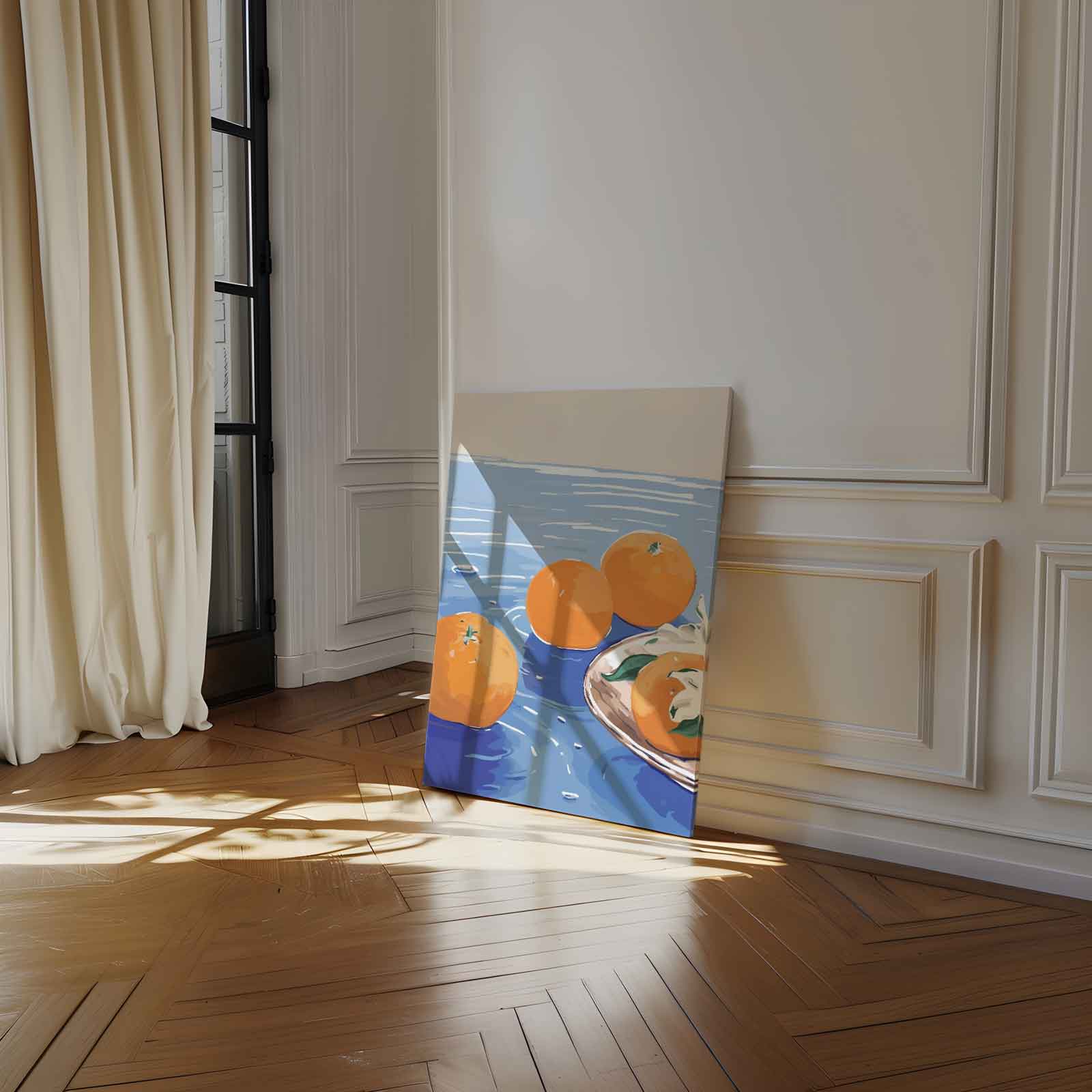 Mandarins on blue 