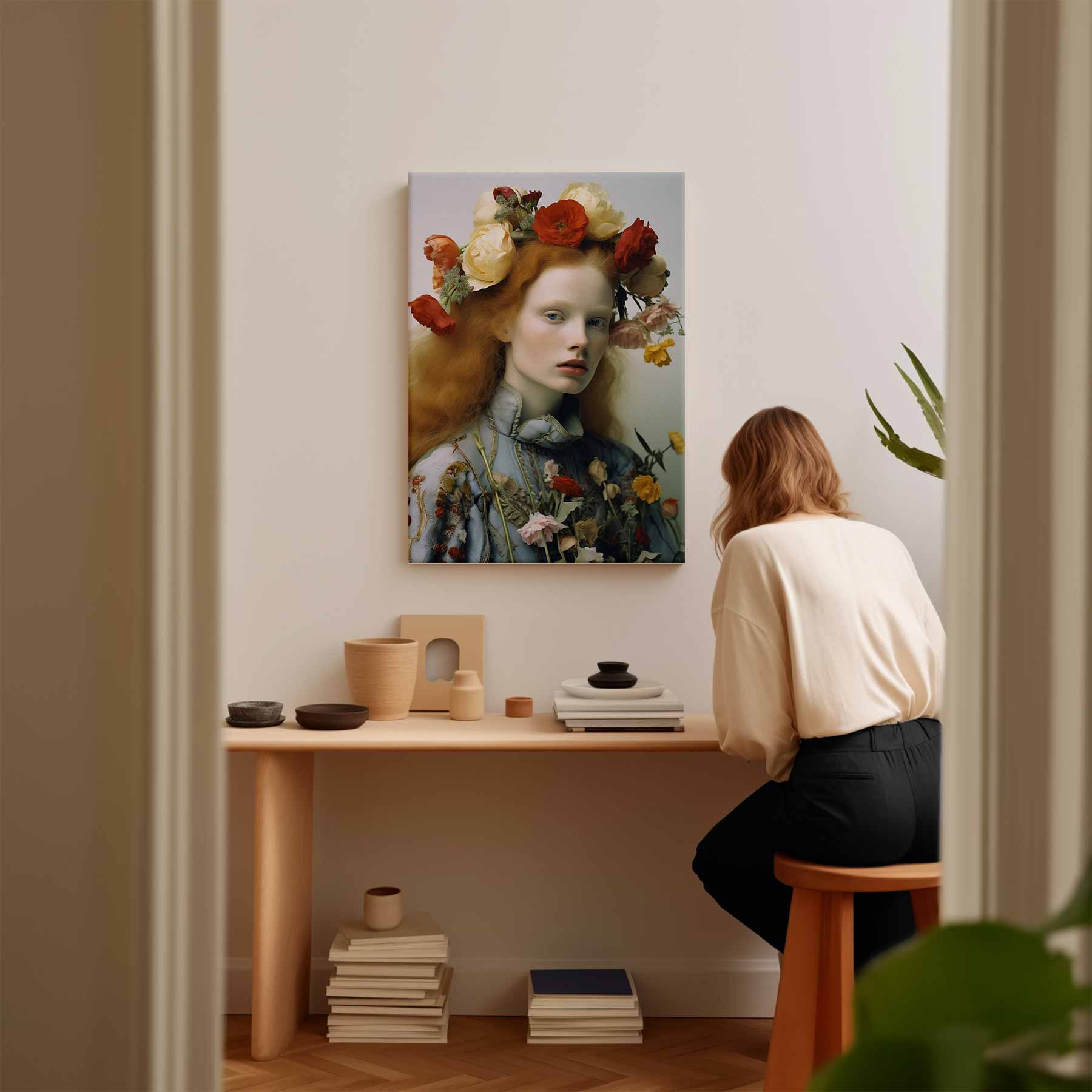 Portrait with flower crown I 
