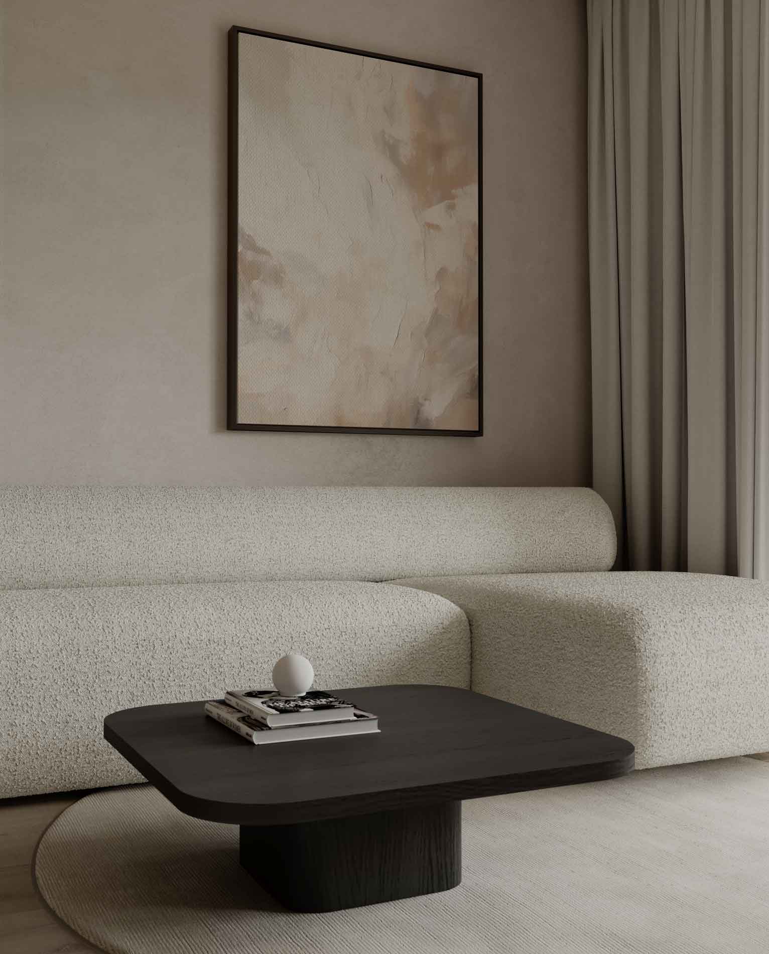 Warm abstraction in beige and cream 