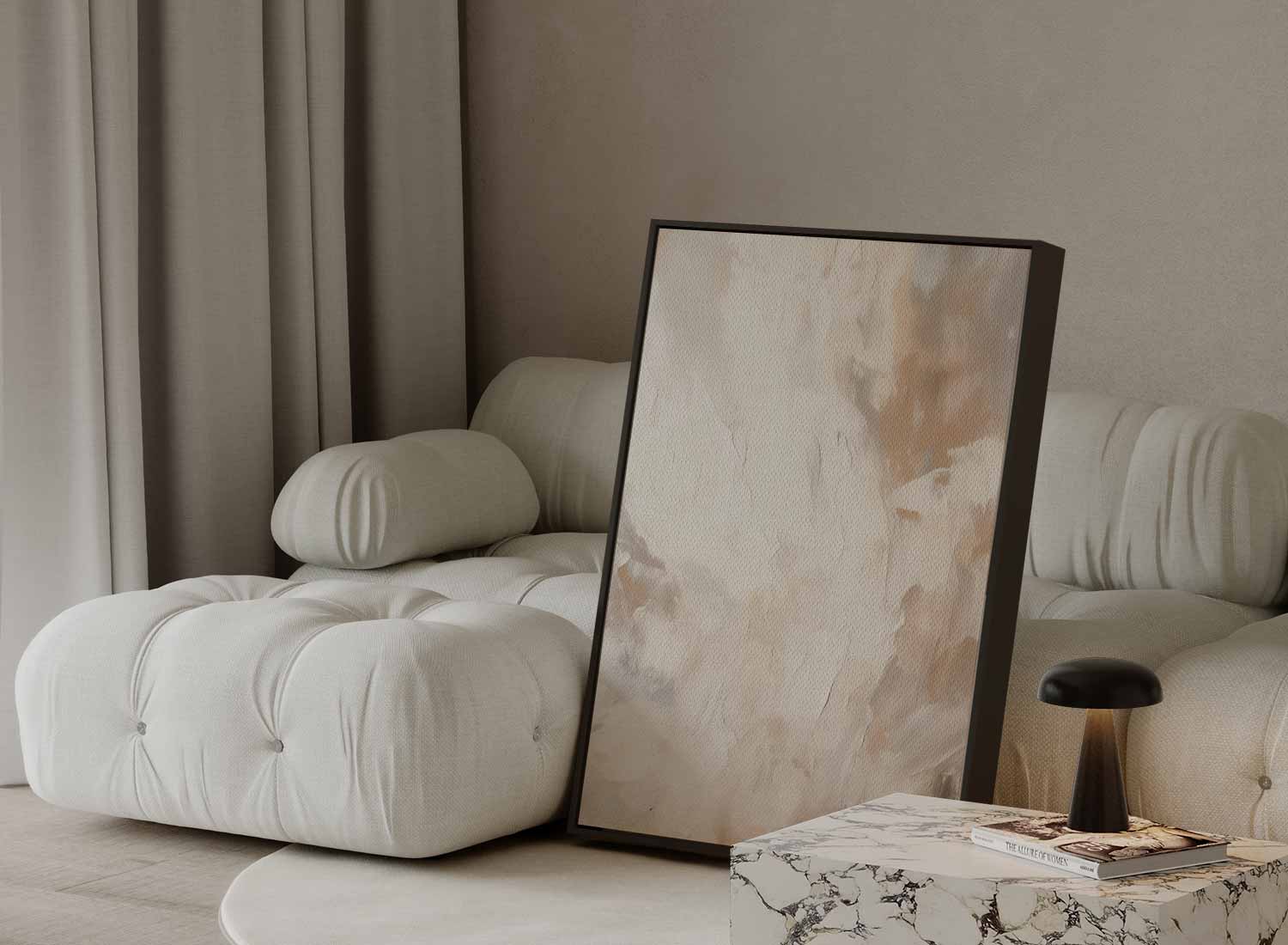 Warm abstraction in beige and cream 