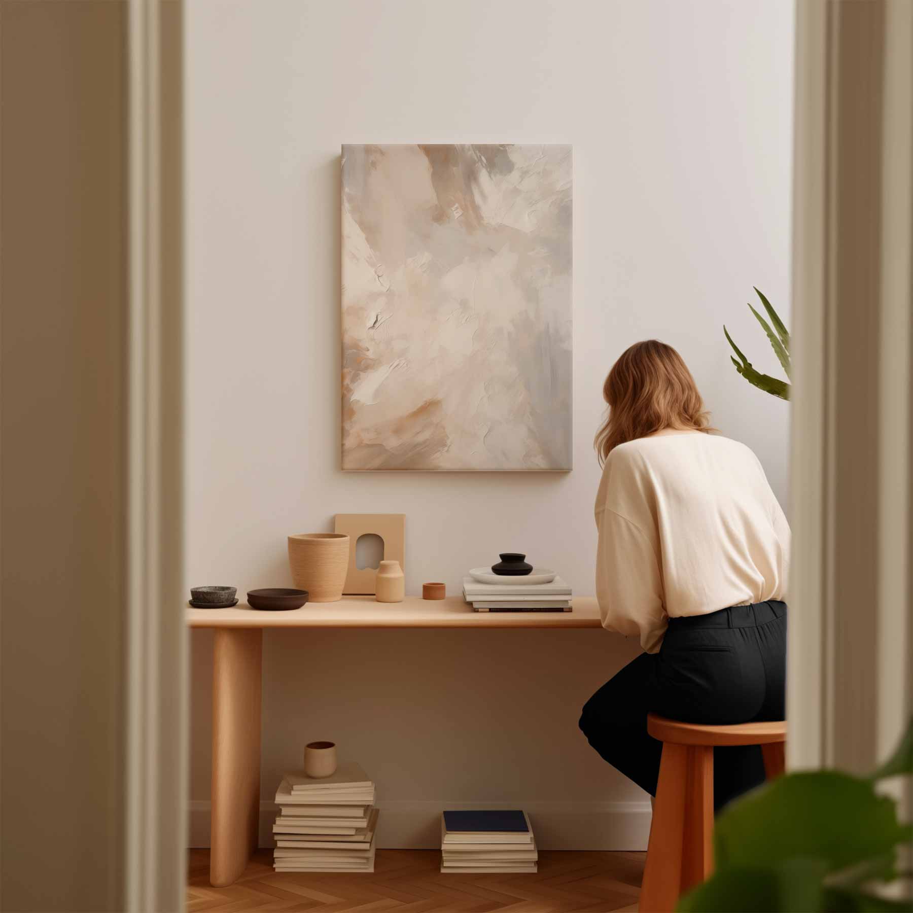 Earth tones in a flowing composition 