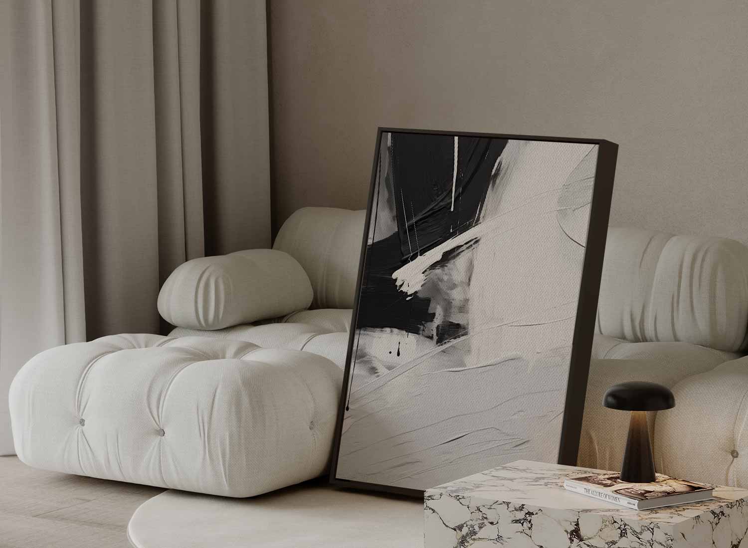 Abstract black and white with straight lines 