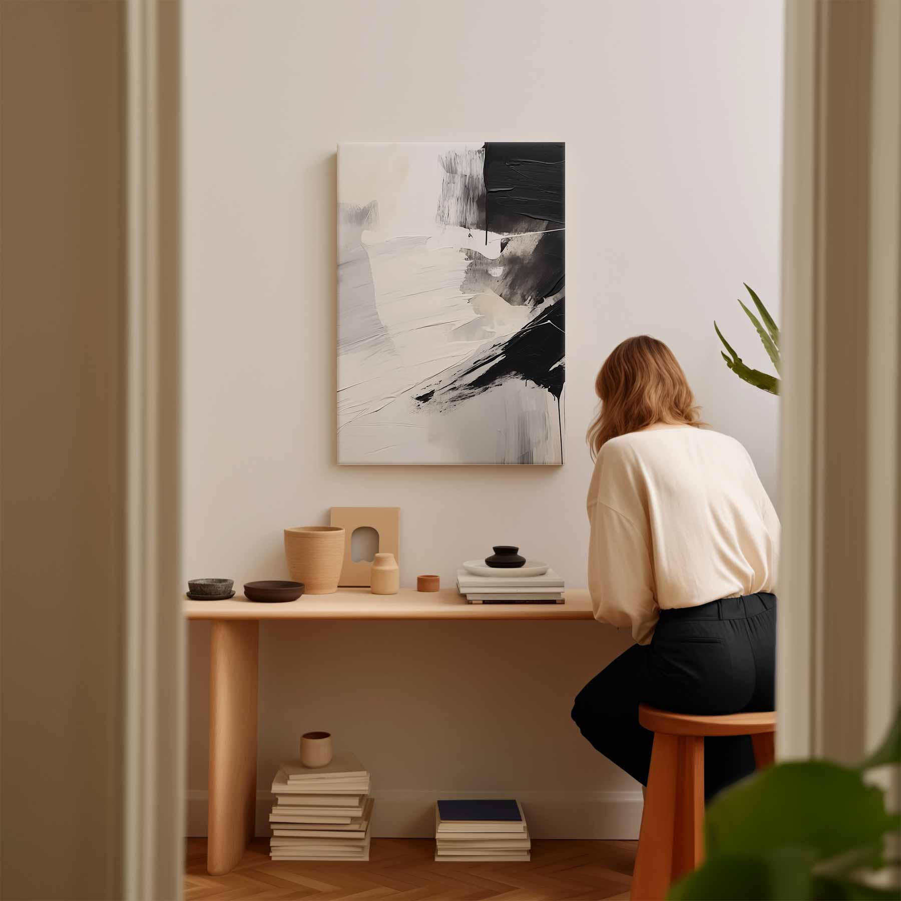 White and black with rough paint structure