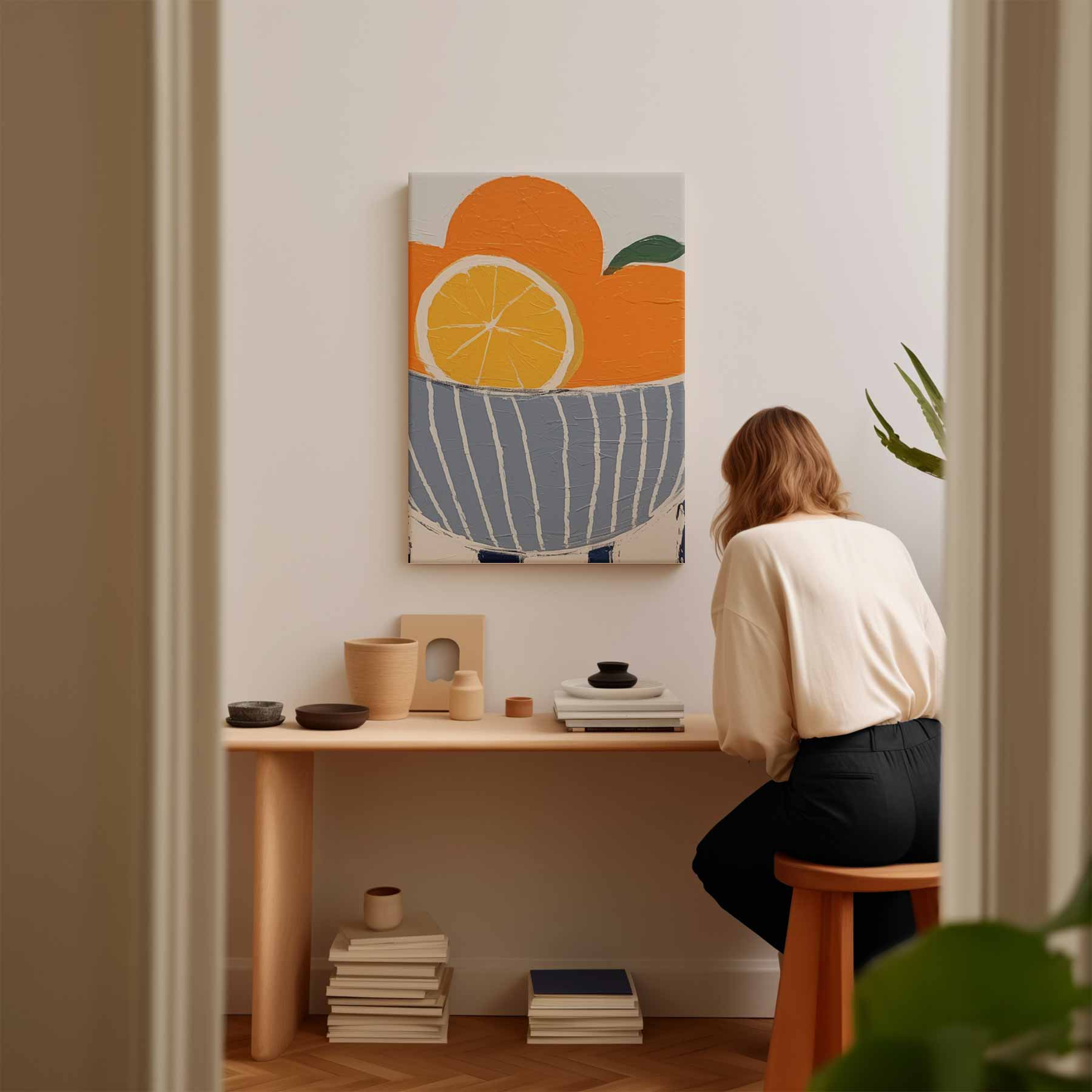 Zonnige Citrus Kom Kunstwerk-canvas-dibond-plexiglas-wanddecoratie-WallArtistic