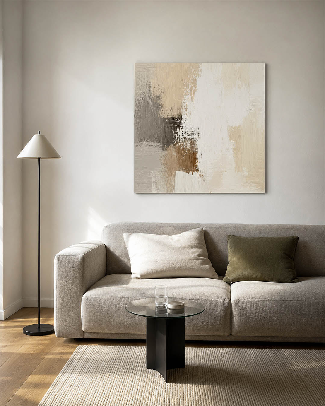 Neutrale kleurencompositie Kunstwerk