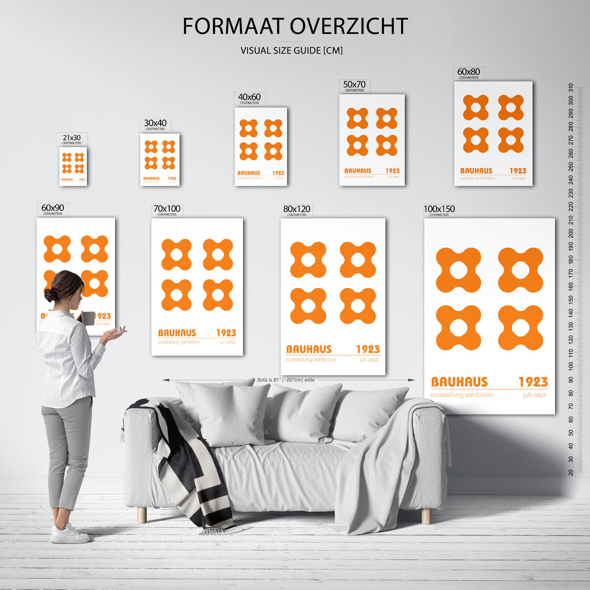 Oranje vormenritme Poster