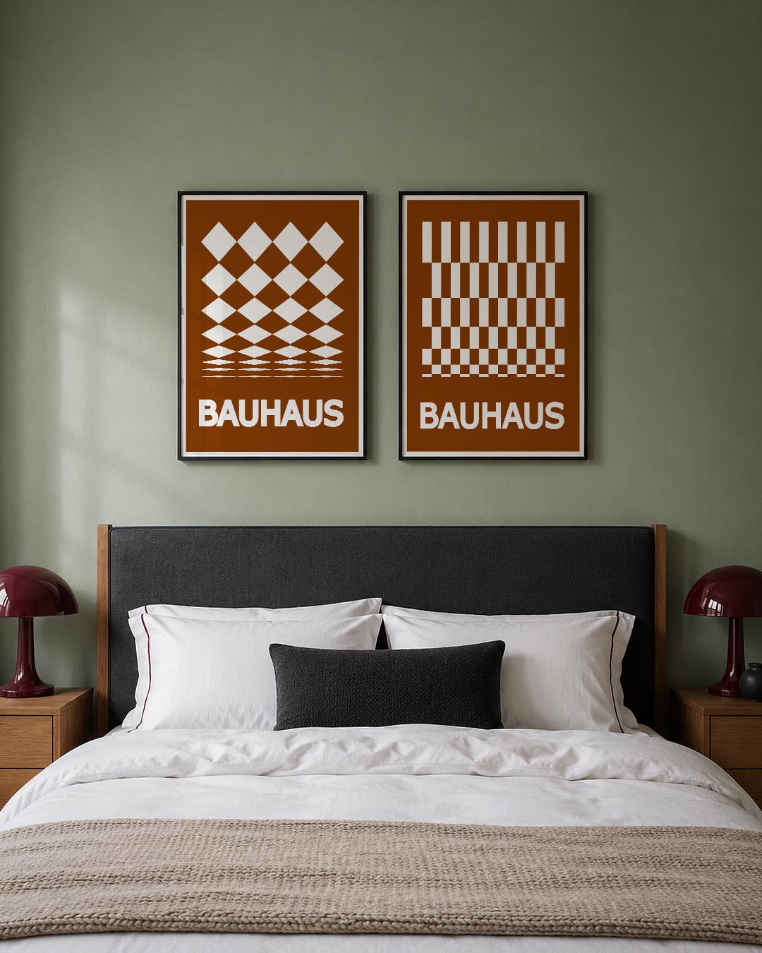 Ruitpatroon en typografie Postersets