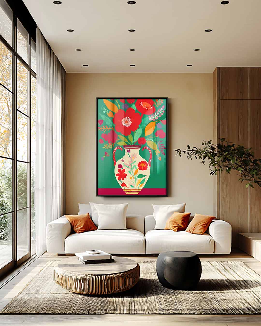Bloemrijke Kleurenpracht Kunstwerk-canvas-dibond-plexiglas-wanddecoratie-WallArtistic