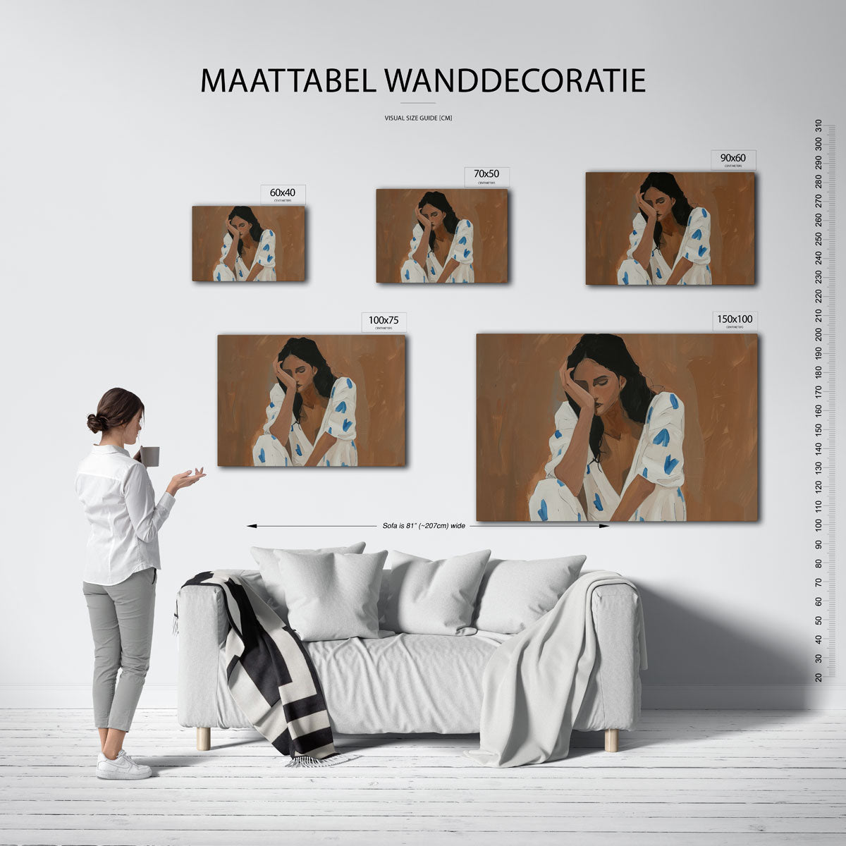 Dromerige vrouw Kunstwerk