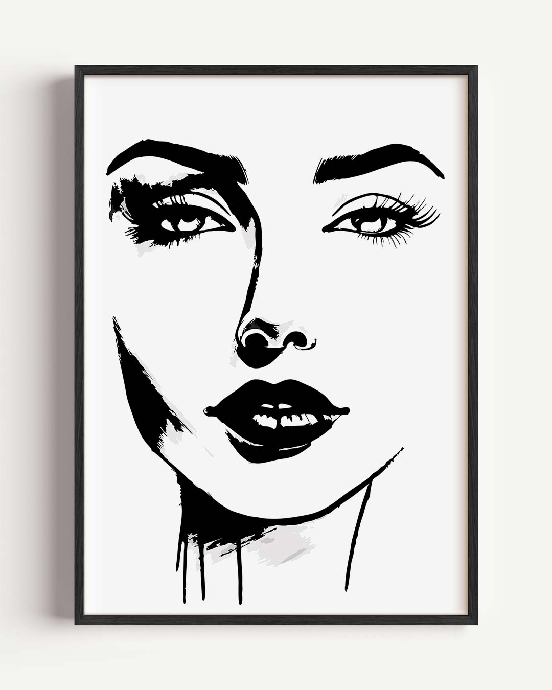 Stijlvolle Gezichtsillustratie Poster-WallArtistic