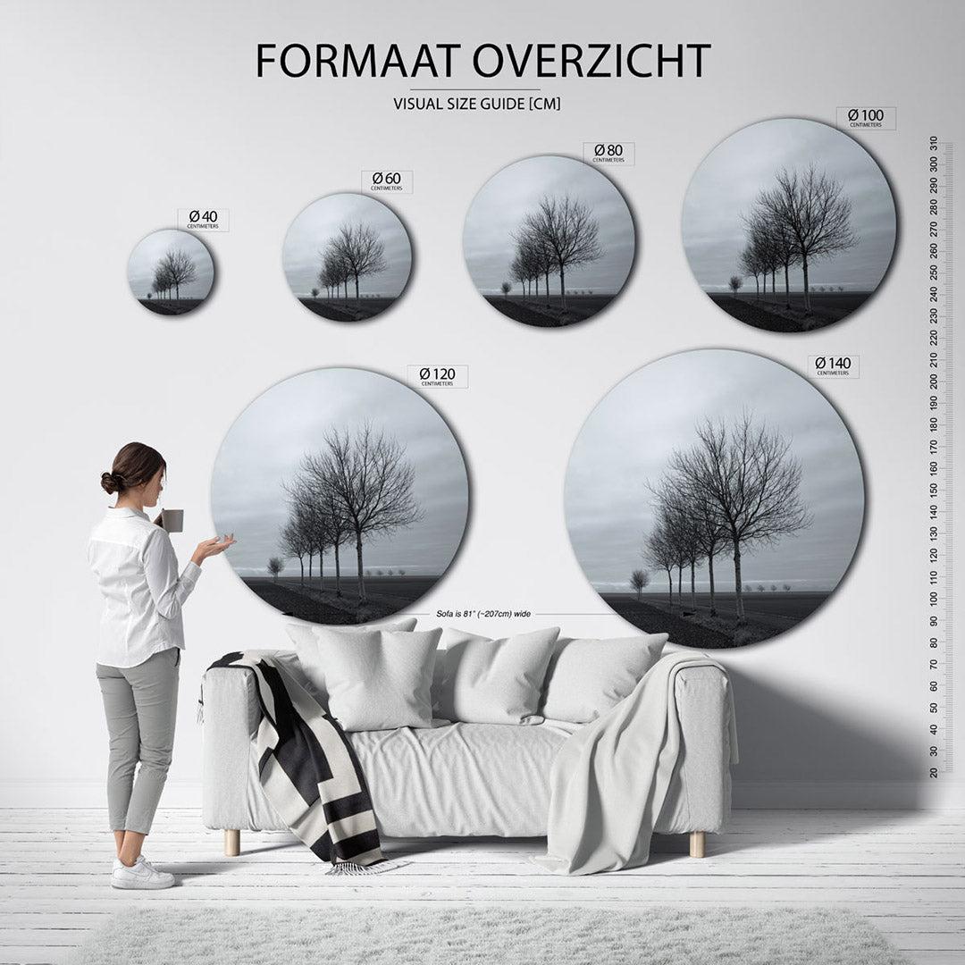 Landschap met bomen Muurcirkel