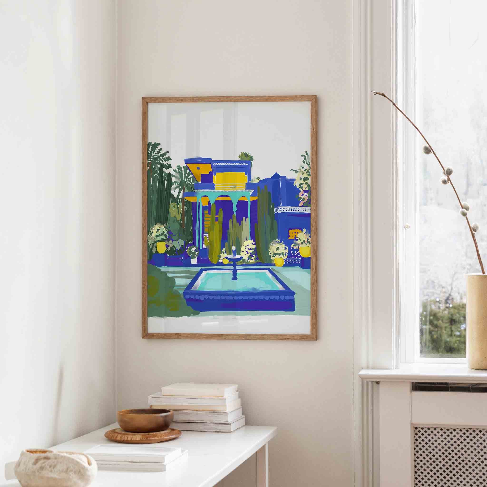 Tuin met fontein Poster