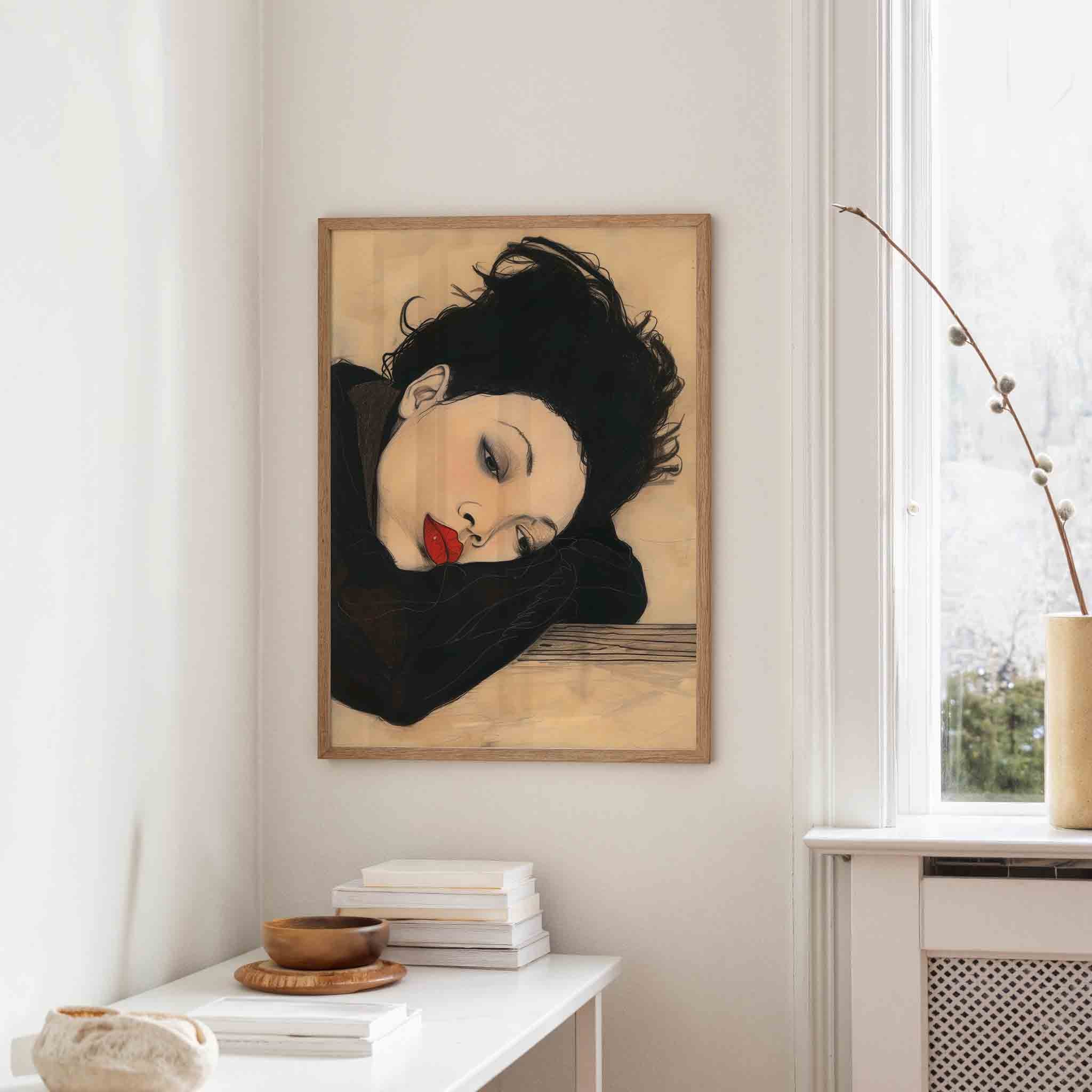 Vrouw met rode lippen Poster