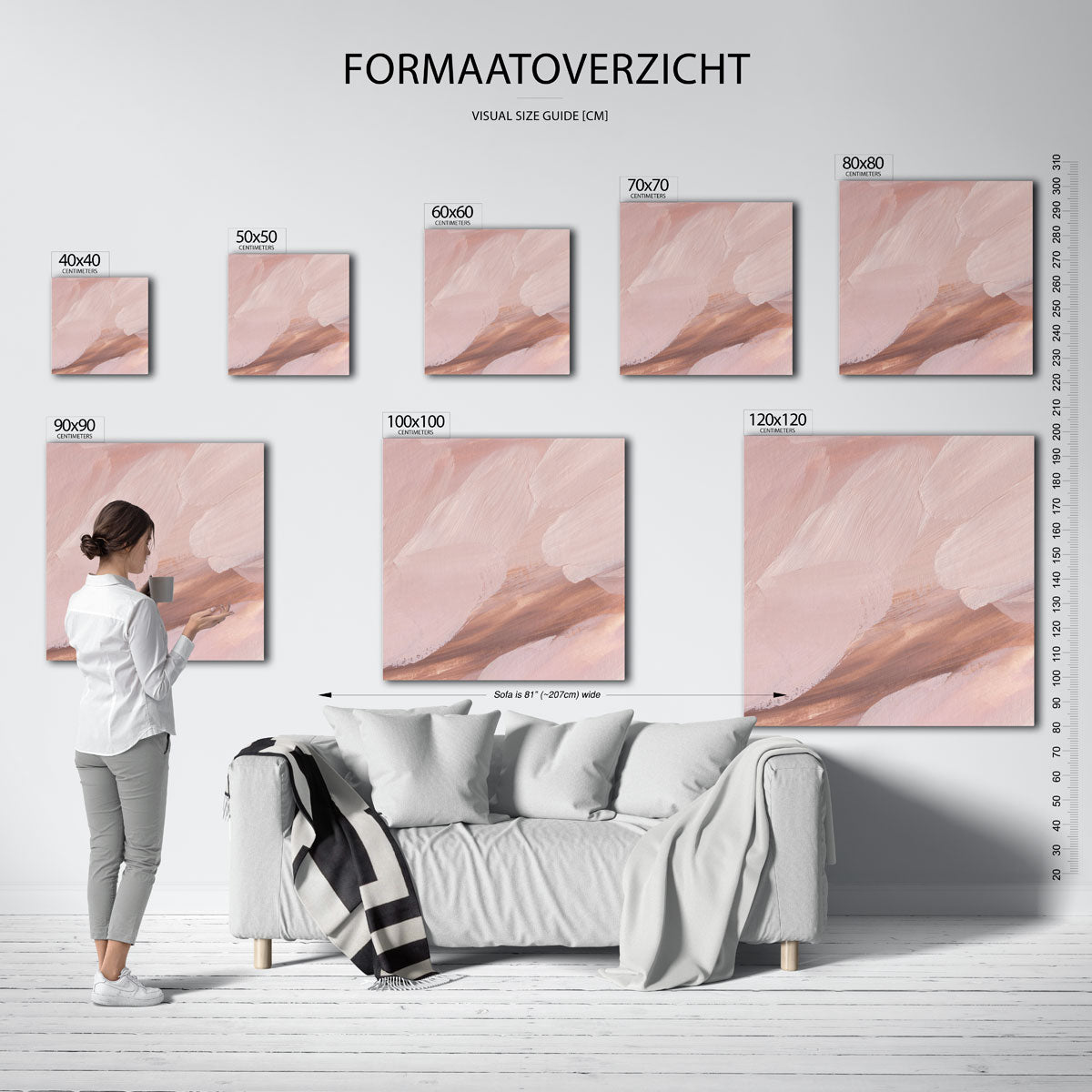 Abstracte roze penseelstreken Poster
