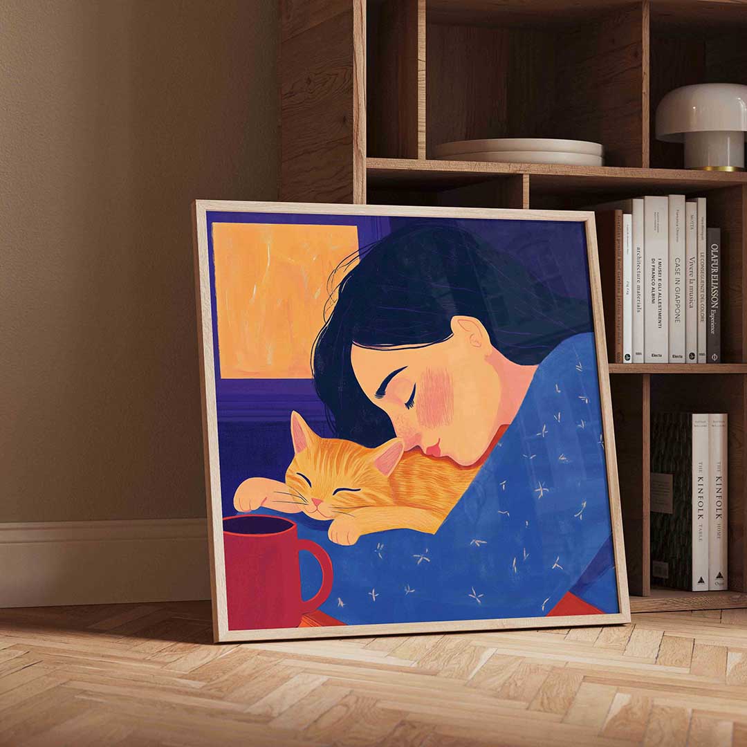 Meisje met kat Poster
