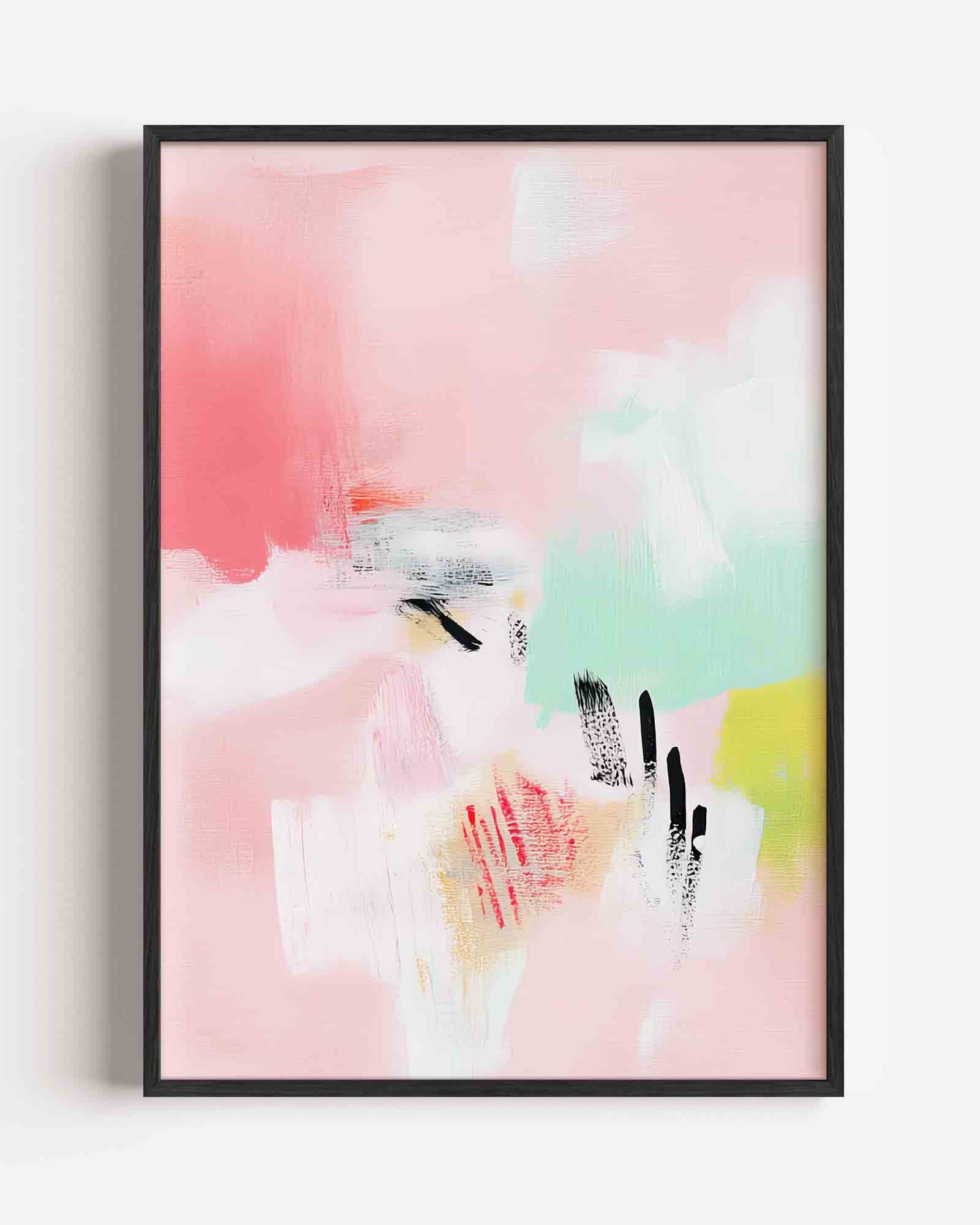 Abstracte penseelstreken Poster