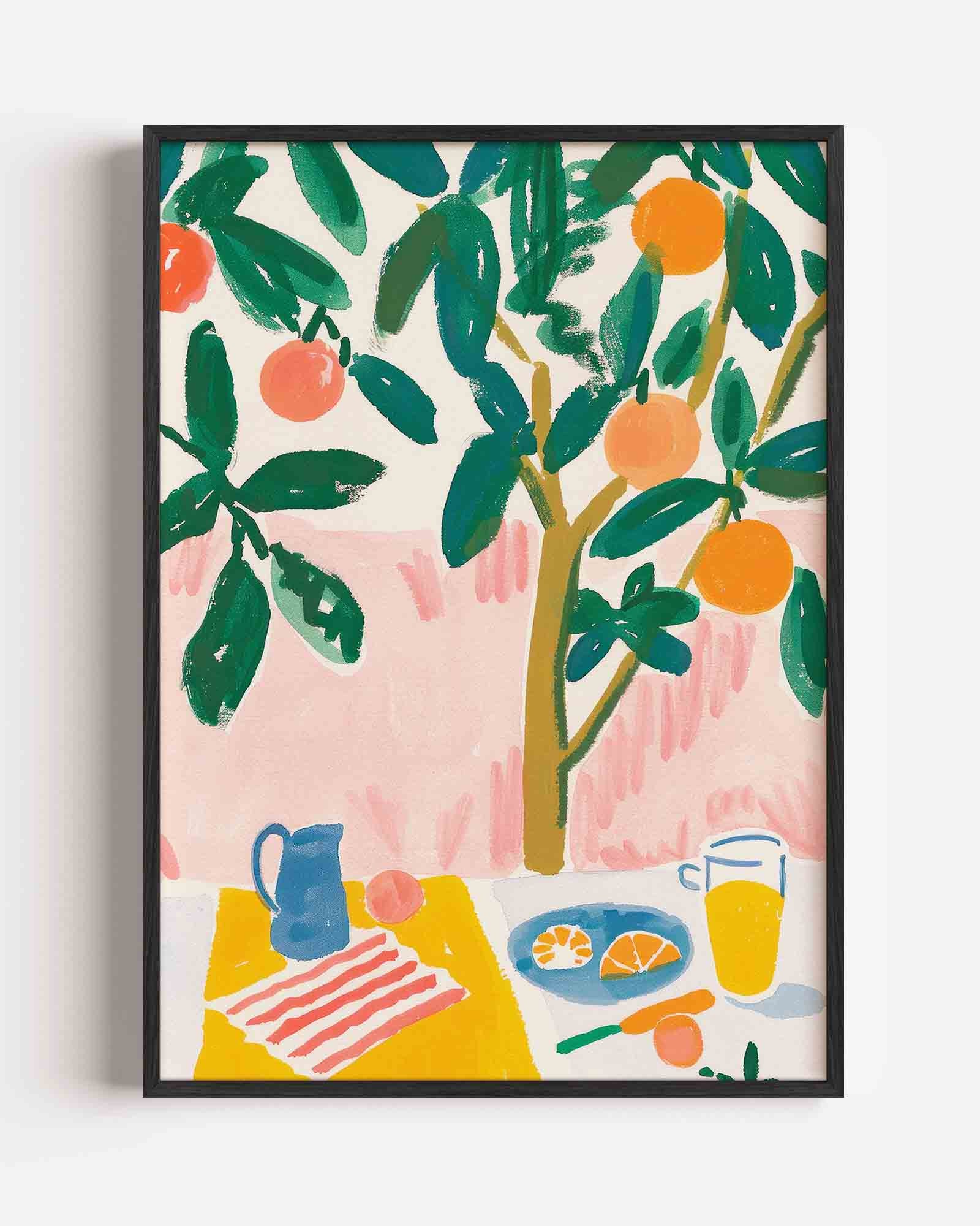 Citrusboom en ontbijt Poster