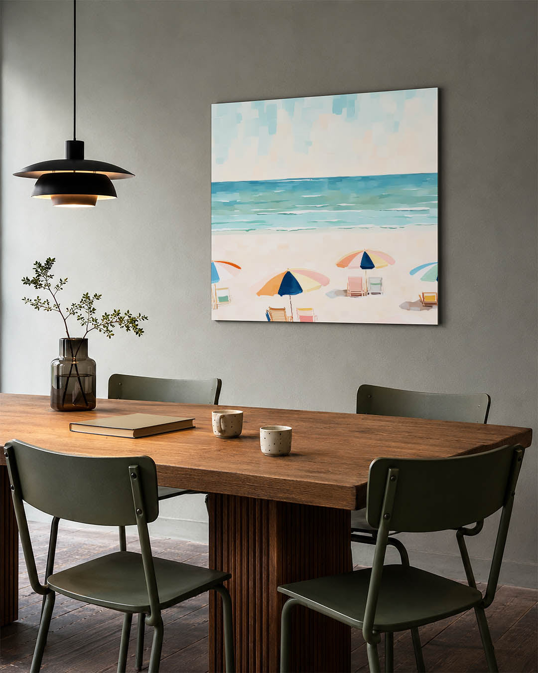 Zomerse strandscène Kunstwerk