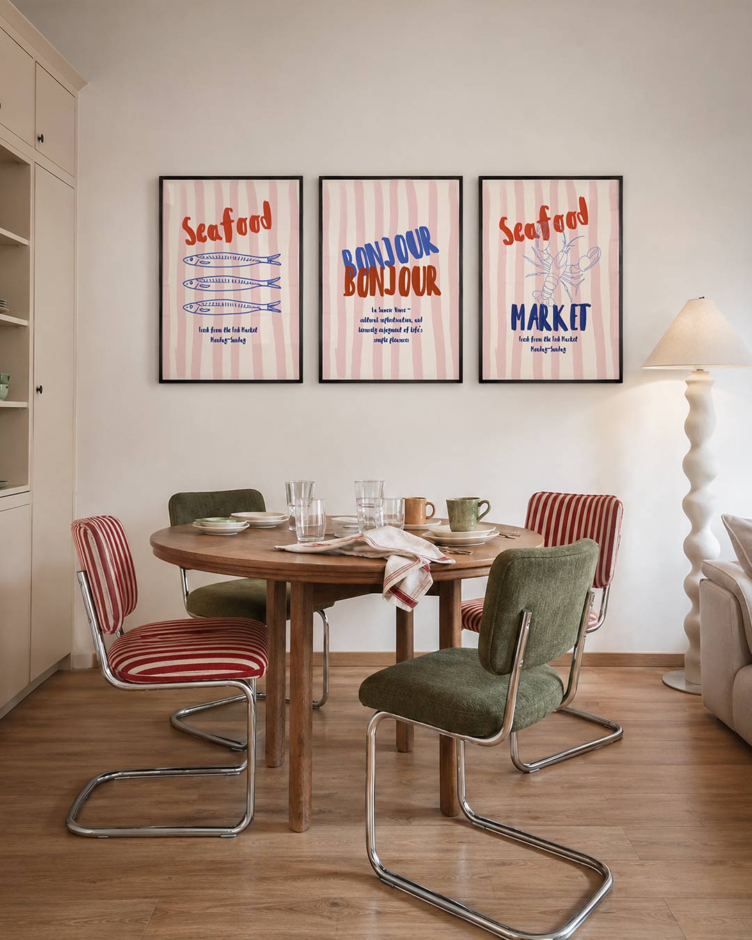 Vissen en strepen Posterset