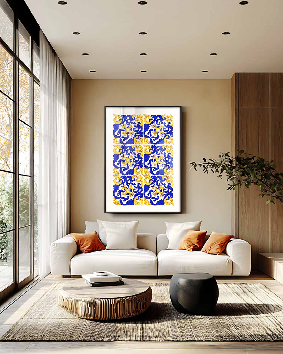 Kleurrijk Barokpatroon Kunstwerk-canvas-dibond-plexiglas-wanddecoratie-WallArtistic