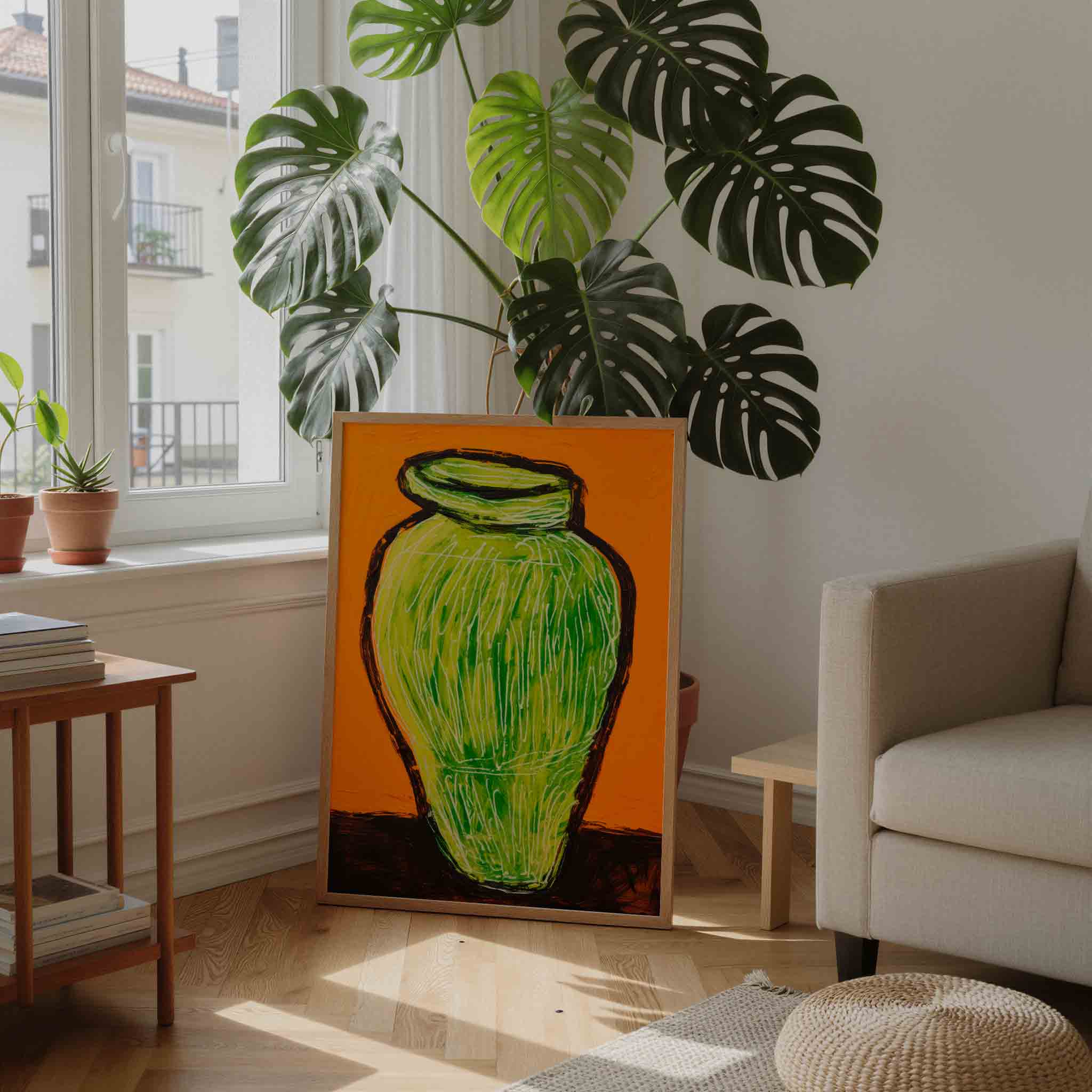 Groene vaas Poster