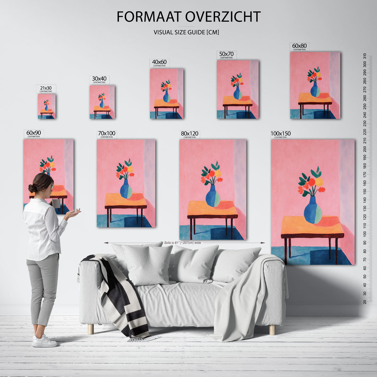 Bloemenvaas op tafel Poster