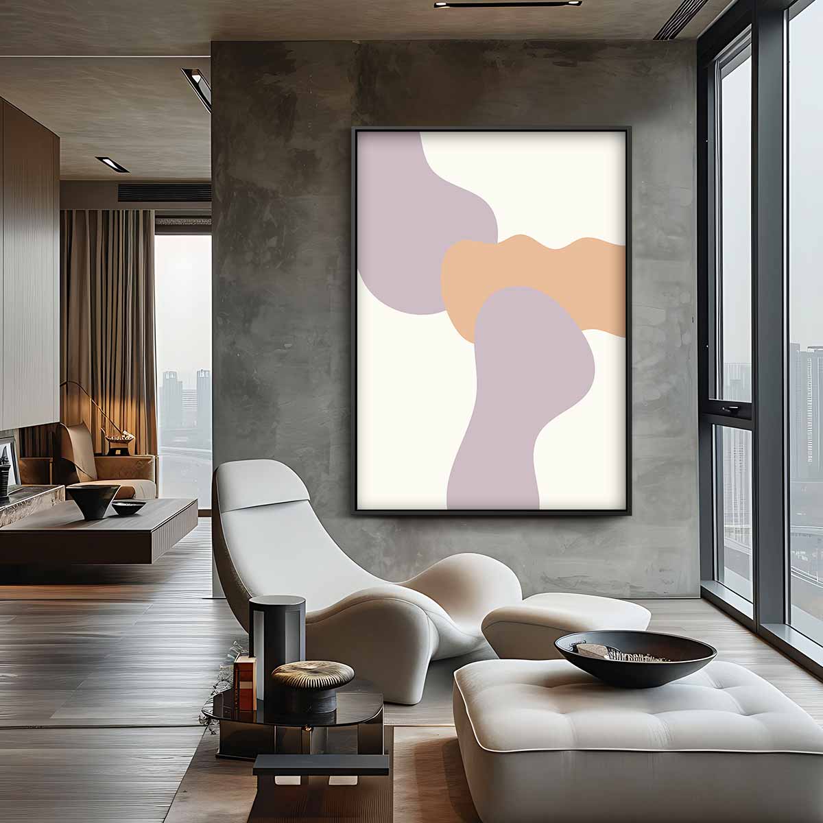 Zachte Golven Abstracte Kunst Kunstwerk-canvas-dibond-plexiglas-wanddecoratie-WallArtistic