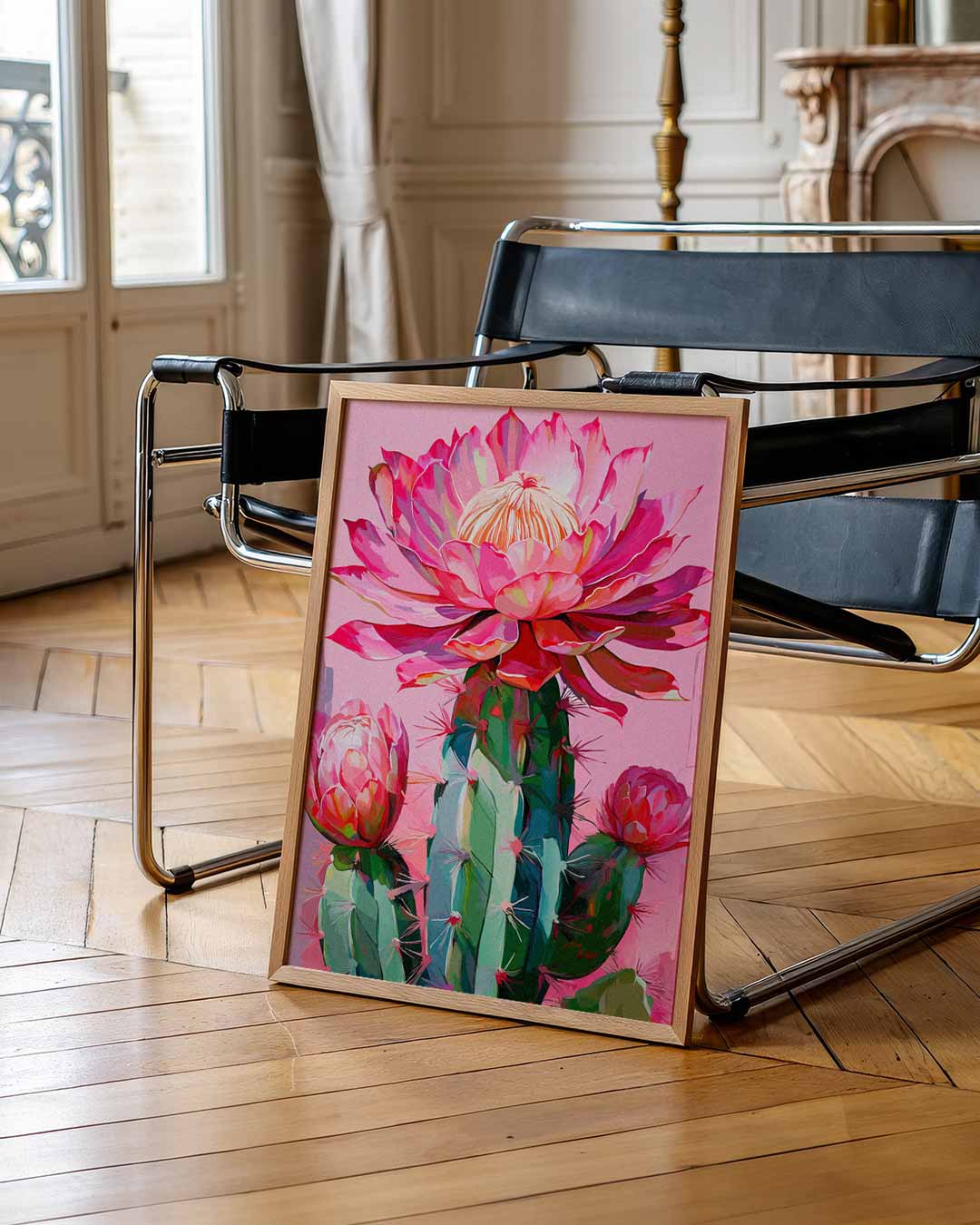 Botanische Cactus Bloemenpracht Poster-WallArtistic